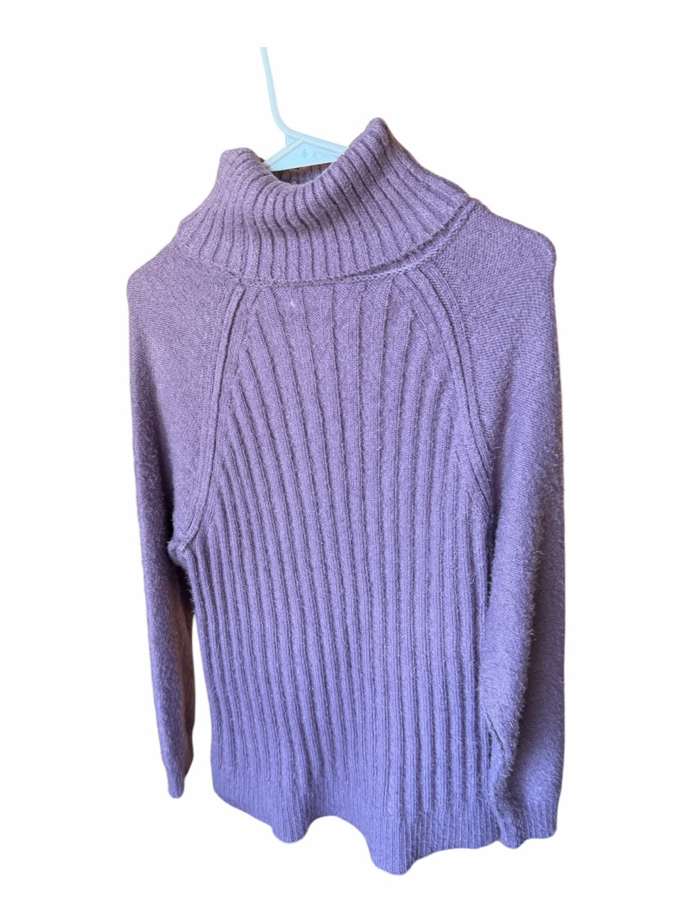 Altar'd State Cozy Fuzzy Ribbed Turtleneck Sweater Purple XS - Picture 4 of 7